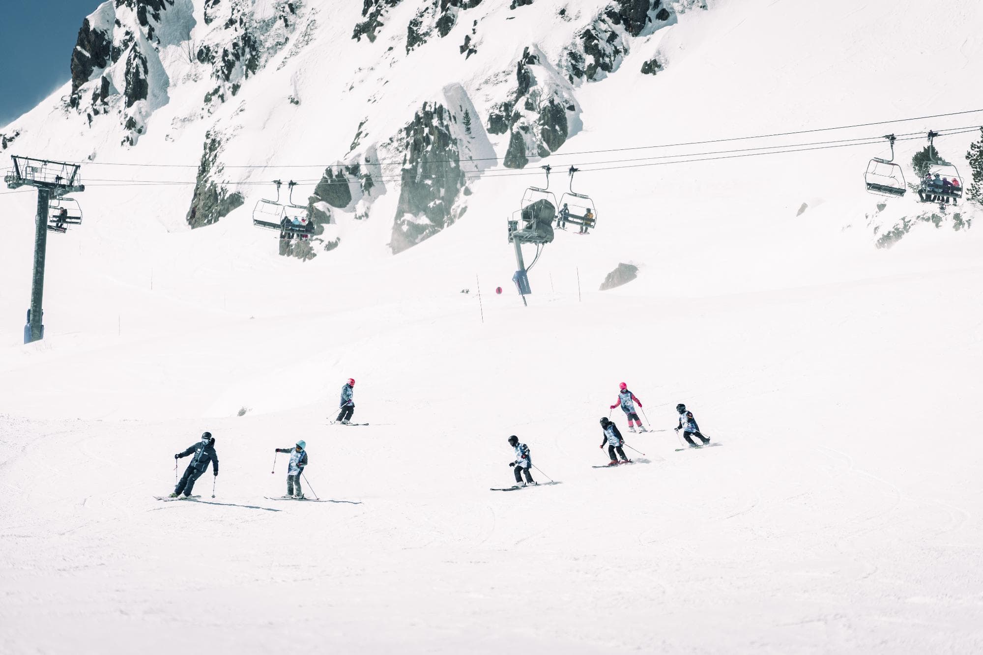 clase de esqui en las pistas de ordino arcalis